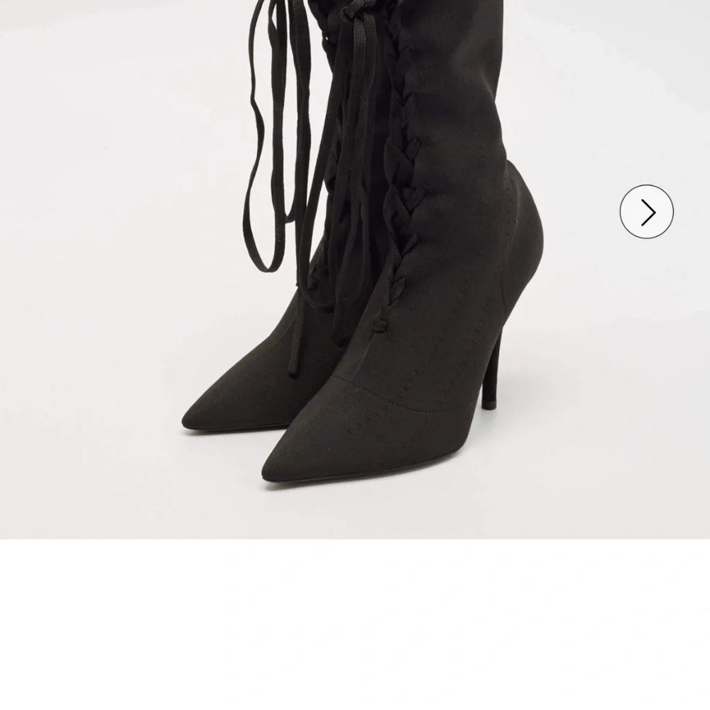 Yeezy Season 5 Black Knit Fabric Knife Ankle Socks Boots - Picture 4 of 5